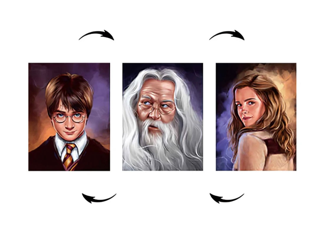 3D lenticular Albus Dumbledore, Harry Potter, Hermione Granger poster